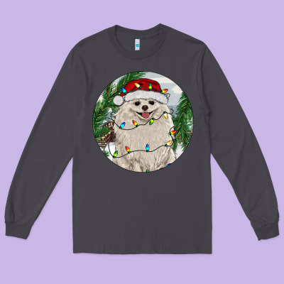 Long Sleeve Tee Pomeranian And Farm