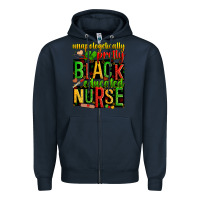 Navy unapologetically pretty black and educated nurse Zipper Hoodie - Zillion Design Studio