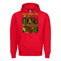 Red unapologetically pretty black and educated nurse Zipper Hoodie - Zillion Design Studio