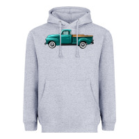 Heather Grey western truck left side view Heavyweight Hoodie - FaDigitalArtStudio