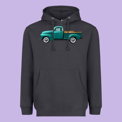Western Truck Left Side View Heavyweight Hoodie Designed By Fadigitalartstudio