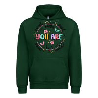 Forest Green you are enough Urban Hoodie - MaliasSmallBusiness