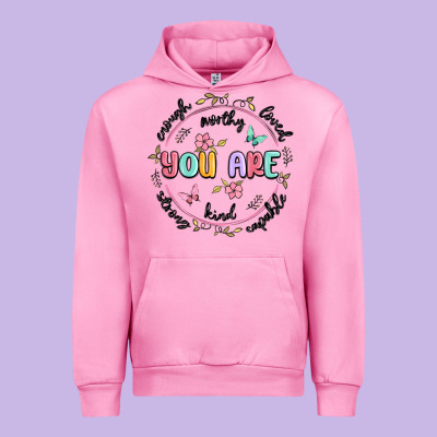 You Are Enough Urban Hoodie Designed By Maliassmallbusiness