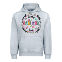 Heather Grey you are enough Urban Hoodie - MaliasSmallBusiness