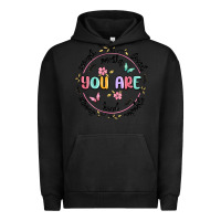 Pigment Black you are enough Urban Hoodie - MaliasSmallBusiness