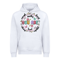 White you are enough Urban Hoodie - MaliasSmallBusiness