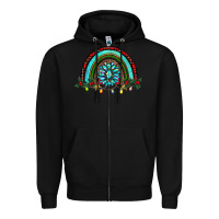 Black gemstone christmas rainbow Zipper Hoodie - RanaPortraitStore