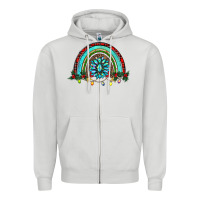 Dove Grey gemstone christmas rainbow Zipper Hoodie - RanaPortraitStore