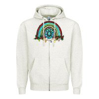 Gemstone Christmas Rainbow Zipper Hoodie | Teevron