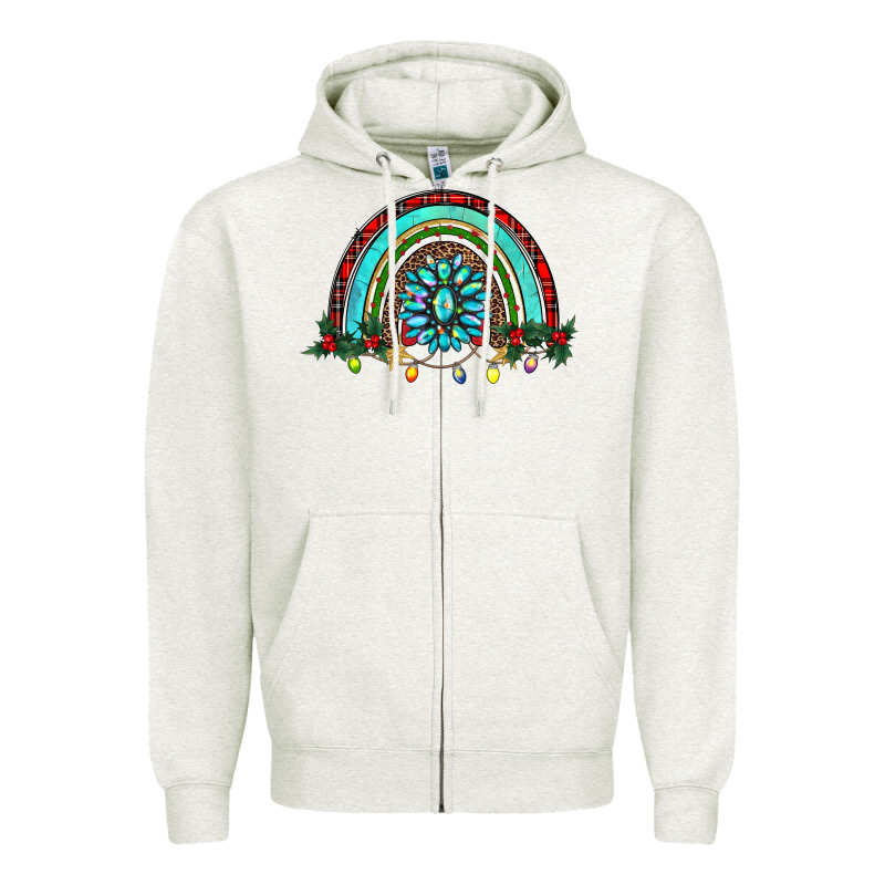 Gemstone Christmas Rainbow Zipper Hoodie by RanaPortraitStore | Teevron