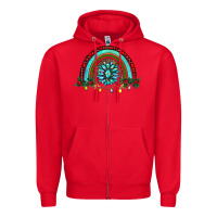 Red gemstone christmas rainbow Zipper Hoodie - RanaPortraitStore