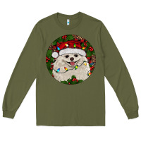 Army Green Christmas pomeranian Long Sleeve Tee - RanaPortraitStore