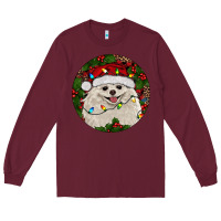 Burgundy Christmas pomeranian Long Sleeve Tee - RanaPortraitStore