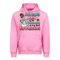 Fuchsia Pink judging men by the standards of my book boyfriends Urban Hoodie - MaliasSmallBusiness