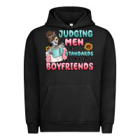 Pigment Black judging men by the standards of my book boyfriends Urban Hoodie - MaliasSmallBusiness