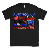 Black running on iced coffe and freedom Classic Tee - texasbilliewilder