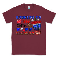 Burgundy running on iced coffe and freedom Classic Tee - texasbilliewilder