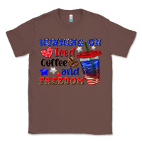 Chestnut running on iced coffe and freedom Classic Tee - texasbilliewilder
