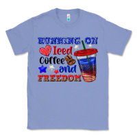 Colony Blue running on iced coffe and freedom Classic Tee - texasbilliewilder