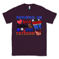 Plum running on iced coffe and freedom Classic Tee - texasbilliewilder