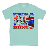 Seafoam running on iced coffe and freedom Classic Tee - texasbilliewilder