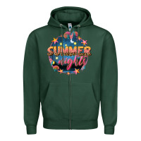 Sports Green summer nights Zipper Hoodie - texasbilliewilder