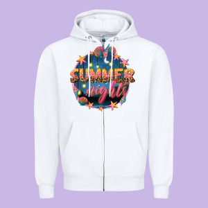 Summer Nights Zipper Hoodie Designed By Texasbilliewilder