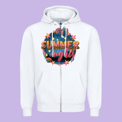 Summer Nights Zipper Hoodie Designed By Texasbilliewilder