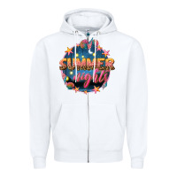White summer nights Zipper Hoodie - texasbilliewilder