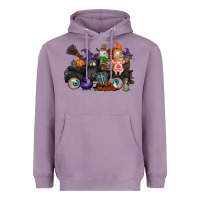 Lavender halloween farm animals truck Heavyweight Hoodie - RacoonDesign