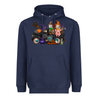 Navy halloween farm animals truck Heavyweight Hoodie - RacoonDesign