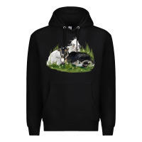 Black two baby nigerian dwarf goat Premium Hoodie - LillyAllenDesigns