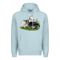 Blue Mist two baby nigerian dwarf goat Premium Hoodie - LillyAllenDesigns