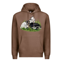 Chestnut two baby nigerian dwarf goat Premium Hoodie - LillyAllenDesigns