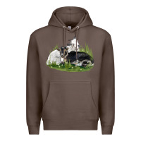 Coffee two baby nigerian dwarf goat Premium Hoodie - LillyAllenDesigns