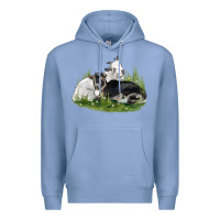 Colony Blue two baby nigerian dwarf goat Premium Hoodie - LillyAllenDesigns
