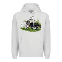 Dove Grey two baby nigerian dwarf goat Premium Hoodie - LillyAllenDesigns