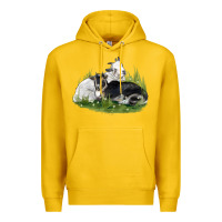 Lemon two baby nigerian dwarf goat Premium Hoodie - LillyAllenDesigns