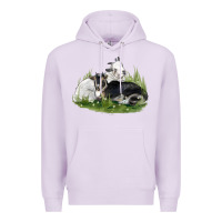 Lilac two baby nigerian dwarf goat Premium Hoodie - LillyAllenDesigns