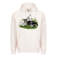 Pale Pink two baby nigerian dwarf goat Premium Hoodie - LillyAllenDesigns