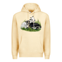 Pina Colada two baby nigerian dwarf goat Premium Hoodie - LillyAllenDesigns