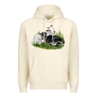 Sandshell two baby nigerian dwarf goat Premium Hoodie - LillyAllenDesigns