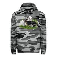Slate Camo two baby nigerian dwarf goat Premium Hoodie - LillyAllenDesigns
