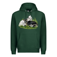 Sports Green two baby nigerian dwarf goat Premium Hoodie - LillyAllenDesigns