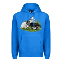 True Royal two baby nigerian dwarf goat Premium Hoodie - LillyAllenDesigns