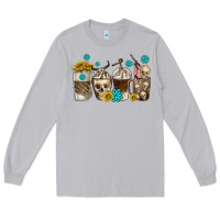 Moon Dust coffee cups bull skull with gemstones Long Sleeve Tee - texasbilliewilder