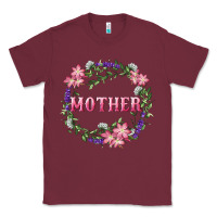 Burgundy mother with floral wreath Classic Tee - RanaPortraitStore