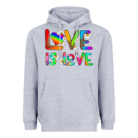 Heather Grey love is love Heavyweight Hoodie - HRA Design Shop