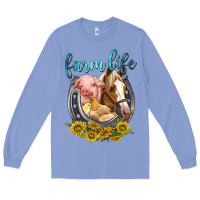 Colony Blue chicken pig horse farm life Long Sleeve Tee - texasbilliewilder