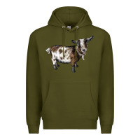 Army Green Nigerian Dwarf Goat Premium Hoodie - LillyAllenDesigns